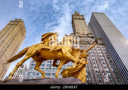 USA, New York City, Manhattan,William Tecumseh Monument de Grand Army Plaza, 5ème. Avenue Banque D'Images