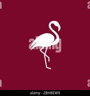 Modèle vectoriel de logo représentant un oiseau Flamingo Illustration de Vecteur