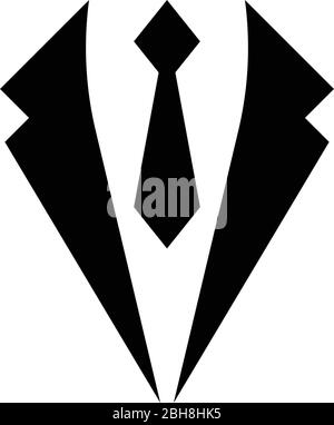 Concept d'affaires veste et cravate cravat costume pour mariage vêtements pour Homme en robe vêtements Representative Idea icône noir illustration vectorielle plat Illustration de Vecteur