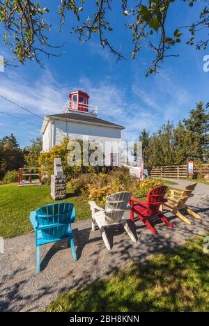 Le Canada, la Nouvelle-Écosse, Minasville, parc de Burncoat Head sur le bassin Minas, phare de Burncoat Head Banque D'Images