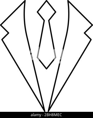 Concept d'affaires veste et cravate cravat costume pour mariage vêtements pour Homme en robe vêtements Representative Idea icône représentant un vecteur de couleur noire Illustration de Vecteur