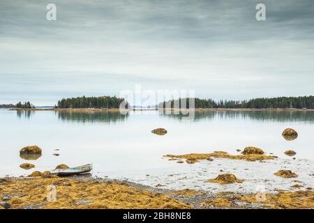 États-Unis, Maine, Mountainville, automne sur Penobscot Bay Banque D'Images