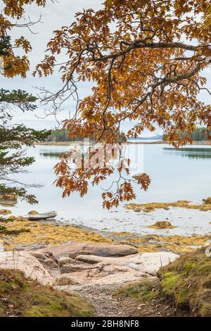 États-Unis, Maine, Mountainville, automne sur Penobscot Bay Banque D'Images