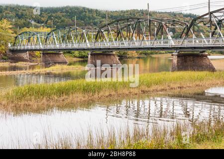 Canada, Nouveau-Brunswick, rivière Kennebecasis Valley, l'établissement Hampton, l'établissement Hampton Bridge, automne Banque D'Images