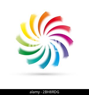 Logo Vector refroidisseur d'air, climatisation, ventilateur. Vortex arc-en-ciel Illustration de Vecteur