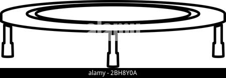 Trampoline sautant pour l'icône de rebond contour noir couleur vecteur illustration style plat image simple Illustration de Vecteur