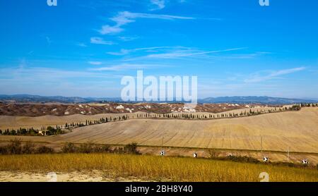 Landschaft in der Crete Senesi Toskana Banque D'Images