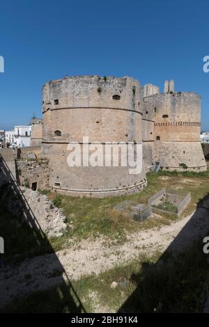 Italie, Mezzogiorno, Pouilles, Halbinsel Salento, Otranto, Festung Castello Aragonese Banque D'Images