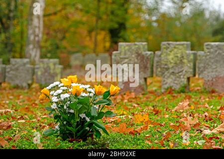 Cimetière militaire de Kastel-Staadt, Saartal, Rhénanie-Palatinat, Allemagne Banque D'Images