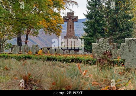 Cimetière militaire de Kastel-Staadt, Saartal, Rhénanie-Palatinat, Allemagne Banque D'Images