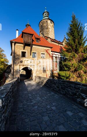 Europe, Pologne, Basse-Silésie, Château de Czocha / Tzschocha Banque D'Images