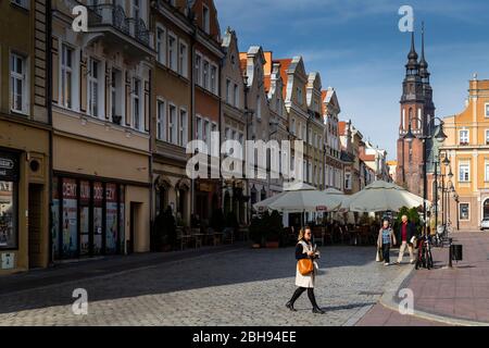 Europe, Pologne, Opole Voivodeship, Opole - marché principal - l'un des plus anciens ensembles de ville en Pologne Banque D'Images