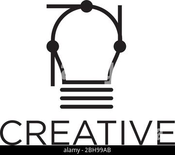 Modèle vectoriel de logo créatif de l'icône de lampe Illustration de Vecteur