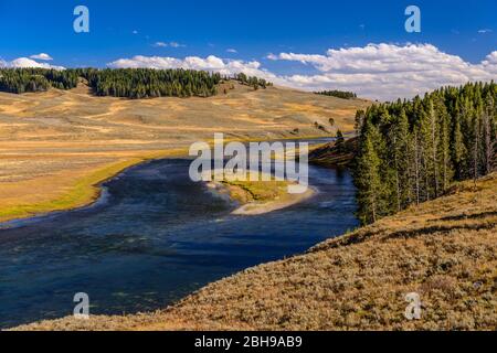 USA, Wyoming, Yellowstone National Park, Canyon Village, Hayden Valley, Yellowstone River Banque D'Images