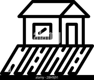 Icône de ferme, style de contour Illustration de Vecteur