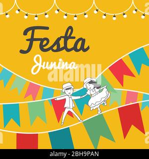 Festa junina festival au Brésil Illustration de Vecteur