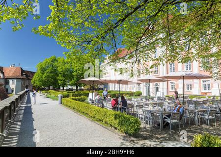 Café Am Neuen Schloß, Meersburg, Bodensee, Bade-Wurtemberg, Allemagne Banque D'Images