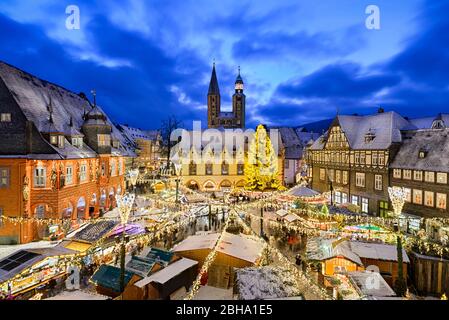 Marché de Noël à Goslar, Basse-Saxe Banque D'Images