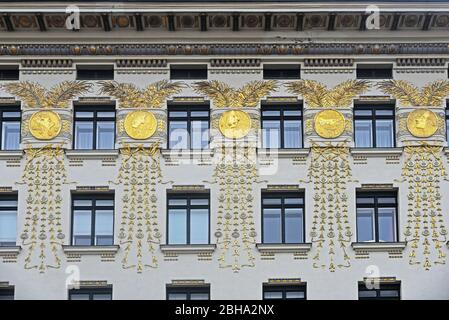 Autriche, Vienne, centre ville, Linke Wienzeile 38, 6ème arrondissement Vienne Mariahilf, Wienzeilehäuser, lumière du jour, Banque D'Images