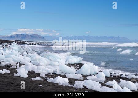 Gletscher, Berge, Gletscherzunge, Lufttaufnahme, Skaftafelljökull, Île, Europa Banque D'Images