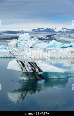 Gletscher, Berge, Gletscherzunge, Lufttaufnahme, Skaftafelljökull, Île, Europa Banque D'Images