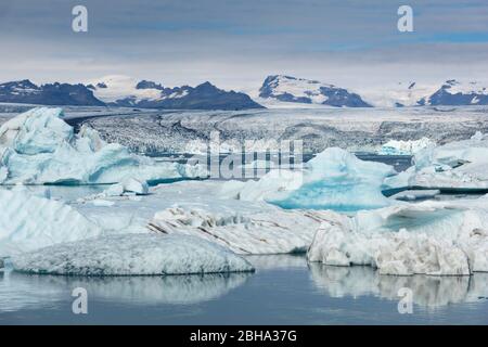 Gletscher, Berge, Gletscherzunge, Lufttaufnahme, Skaftafelljökull, Île, Europa Banque D'Images