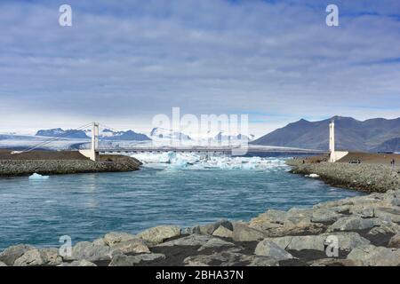 Gletscher, Berge, Gletscherzunge, Lufttaufnahme, Skaftafelljökull, Île, Europa Banque D'Images