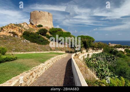 Tour Torre di Longonsardo à Santa Teresa di Gallura, province d'Olbia-Tempio, mer Méditerranée, Sardaigne, Italie Banque D'Images