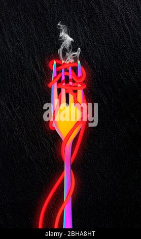 Spaghetti chauds rouges Banque D'Images