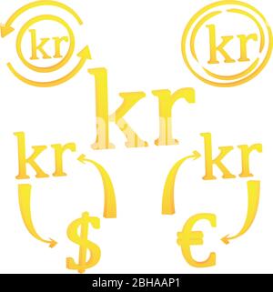 Icône représentant une devise de couronne norvégienne Illustration de Vecteur