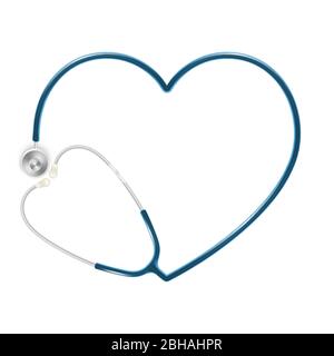 Concept médical et de soins de santé, stéthoscope du médecin isolé sur fond blanc. SPE 10 Illustration de Vecteur