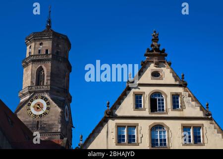 Stiftskirche et Fruchtkasten, Stuttgart, Bade-Wurtemberg, Allemagne Banque D'Images