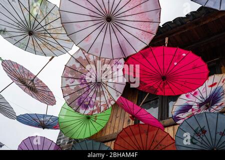 Asie, République populaire de Chine, Chine du Sud, Guilin, vivant à Xingping Banque D'Images