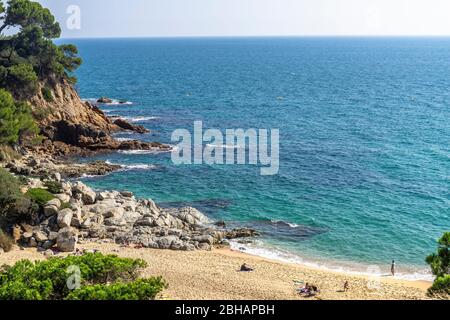 Europe, Espagne, Catalogne, Costa Brava, vue sur la baie de Cala sa Boadella Banque D'Images