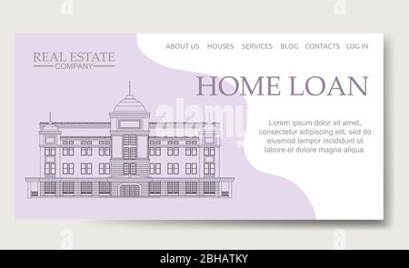 Accueil prêt page d'accueil modèle vectoriel Illustration de Vecteur