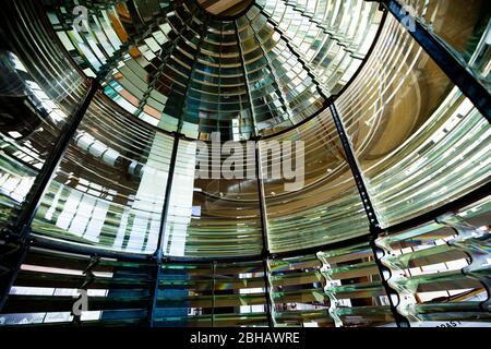 Lighthouse Lens Interior Lewis and Clark Interinterprétatif Center, Cape Dedéception State Park, Washington, États-Unis Banque D'Images