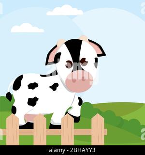 Cute cartoon vache Illustration de Vecteur
