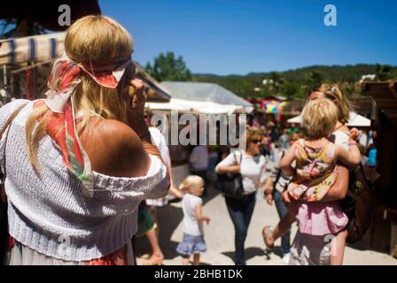 Marché hippie Las Dalias. San Carles, Ibiza, Espagne Banque D'Images