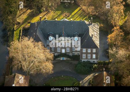 Vue aérienne, Château Steinfurt, Parc Werse, Drensteinfurt, Münsterland, Rhénanie-du-Nord-Westphalie, Allemagne Banque D'Images