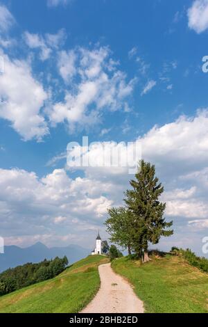 Église de St Primus et Felicien à Jamnik, plateau de Jelovica, municipalité de Kranj, Upper Carniola, Slovénie Banque D'Images