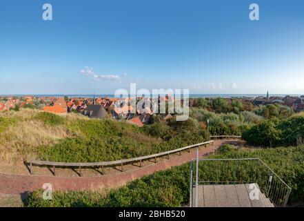 Allemagne, Basse-Saxe, Frise de est, Juist, vue de la maison d'hôtes. Banque D'Images