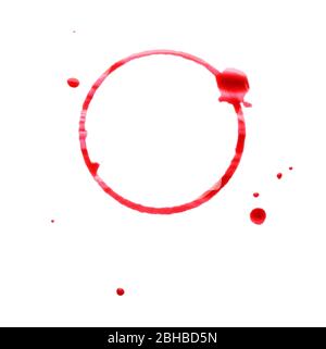 Tache de vin isolée sur blanc Banque D'Images