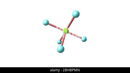 Le pentafluorure de chlore est un composé interhalogène dont la formule est le ClF5. Ce gaz incolore est un oxydant fort. La molécule adopte un pyramidale carré Banque D'Images