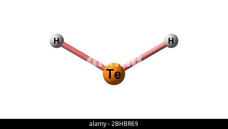 Le telluride d'hydrogène est le composé inorganique dont la formule est H2Te. Un chalcogenide d'hydrogène et l'hydrure la plus simple de tellure. illustration tridimensionnelle Banque D'Images