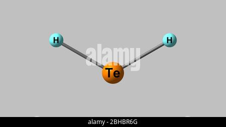 Le telluride d'hydrogène est le composé inorganique dont la formule est H2Te. Un chalcogenide d'hydrogène et l'hydrure la plus simple de tellure. illustration tridimensionnelle Banque D'Images