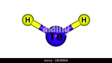 Le telluride d'hydrogène est le composé inorganique dont la formule est H2Te. Un chalcogenide d'hydrogène et l'hydrure la plus simple de tellure. illustration tridimensionnelle Banque D'Images