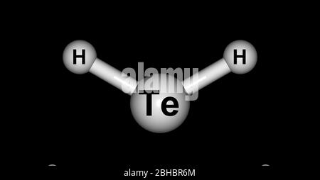 Le telluride d'hydrogène est le composé inorganique dont la formule est H2Te. Un chalcogenide d'hydrogène et l'hydrure la plus simple de tellure. illustration tridimensionnelle Banque D'Images