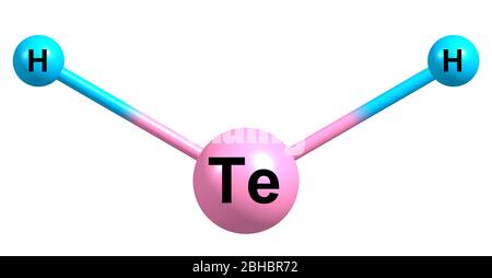 Le telluride d'hydrogène est le composé inorganique dont la formule est H2Te. Un chalcogenide d'hydrogène et l'hydrure la plus simple de tellure. illustration tridimensionnelle Banque D'Images