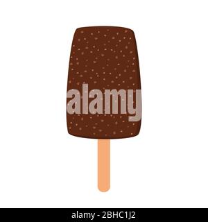 Cône de crème glacée dans un style de dessin animé lumineux sur un fond blanc. Illustration vectorielle. Banque D'Images