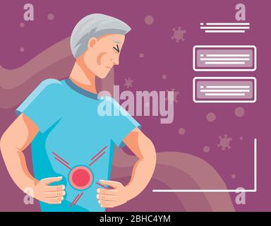 l'homme infecté par le coronavirus souffre de symptômes, illustration vectorielle infographie Illustration de Vecteur